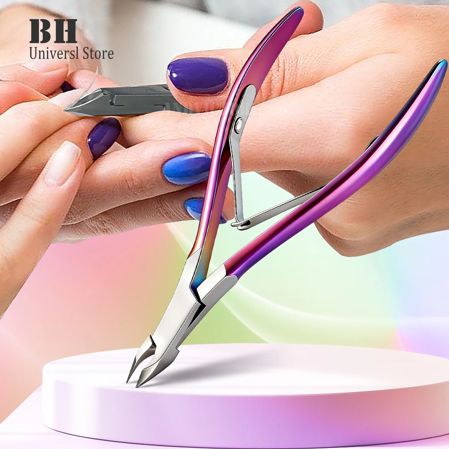 

1Pcs Cuticle Nippers Trimmer 3/4 Jaw Extremely Sharp Scissors Stainless Steel Cuticle Clippers Cutter Remover Manicure Tool