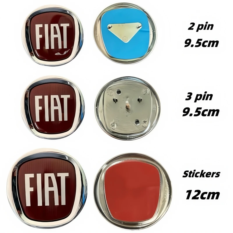 1pcs 95mm/120mm ABS Car sign for fiat 500 Grande Punto Panda Emblem Car Front hood Grill Logo Rear trunk Badge logo Stickers