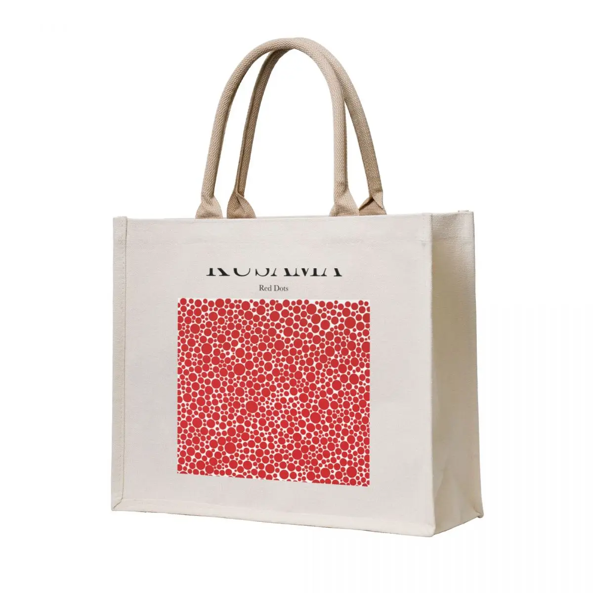 Kusama - Red Dots Tote Bag canvas bags Women's bag Women's beach bags