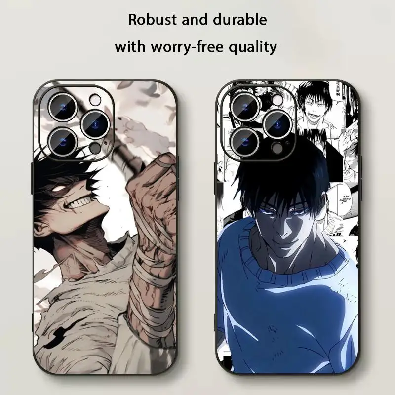 Funda de Teléfono con Diseño de Toji Fushiguro, Anime, para iPhone 17, 16, 15, 14, 13, 12 Plus, Mini, Pro, Max, Negra, Suave, Antigolpes