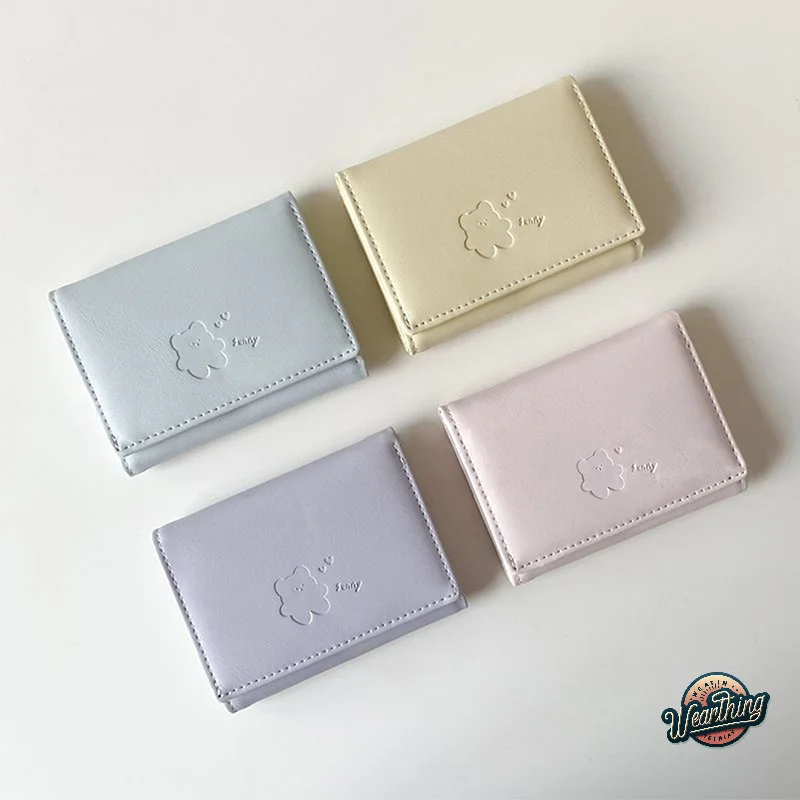 

1pcs Women Wallet Mini Clutch PU Female Purse Cute Bear Card Holder Short Wallets with Coin Purse for Woman Ladies