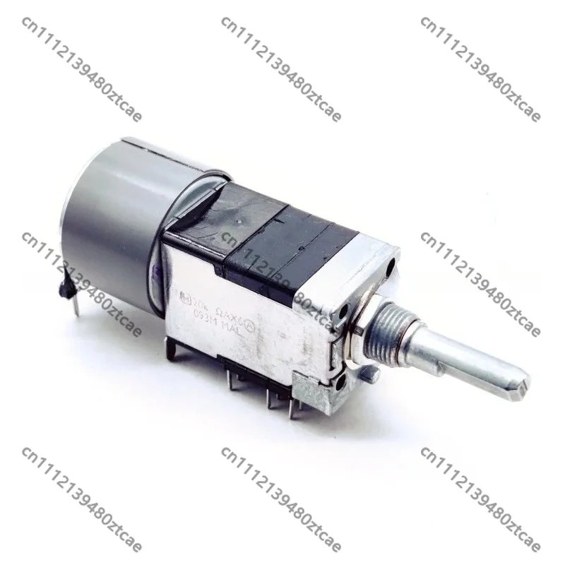 1Pc 6 Gang Motorized Rotary Potentiometer A20K 3 Row 24 Pin Terminals 25mm Shaft Length Audio Power Amplifier Volume Control
