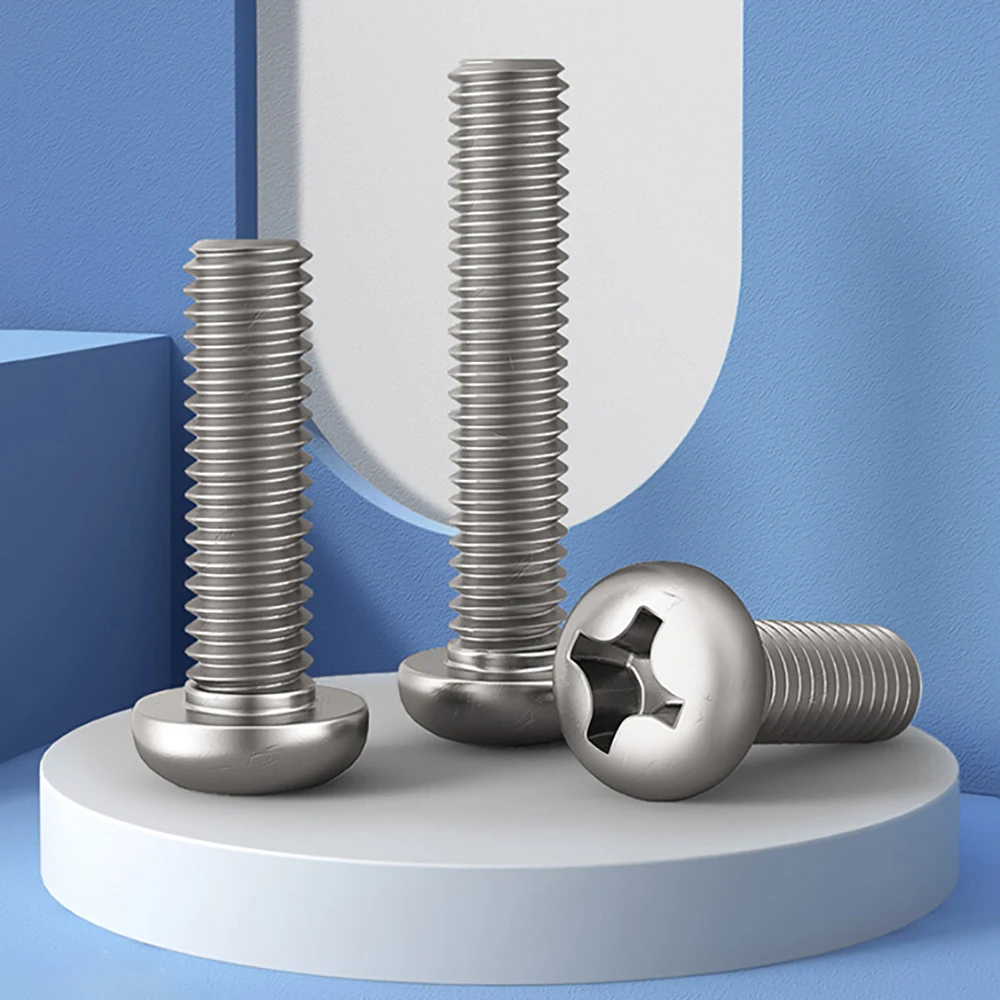 

M1.4/M1.7/M2/M2.5/M3 Phillips Round Head Machine Screw - Carbon Steel Nickel Plated