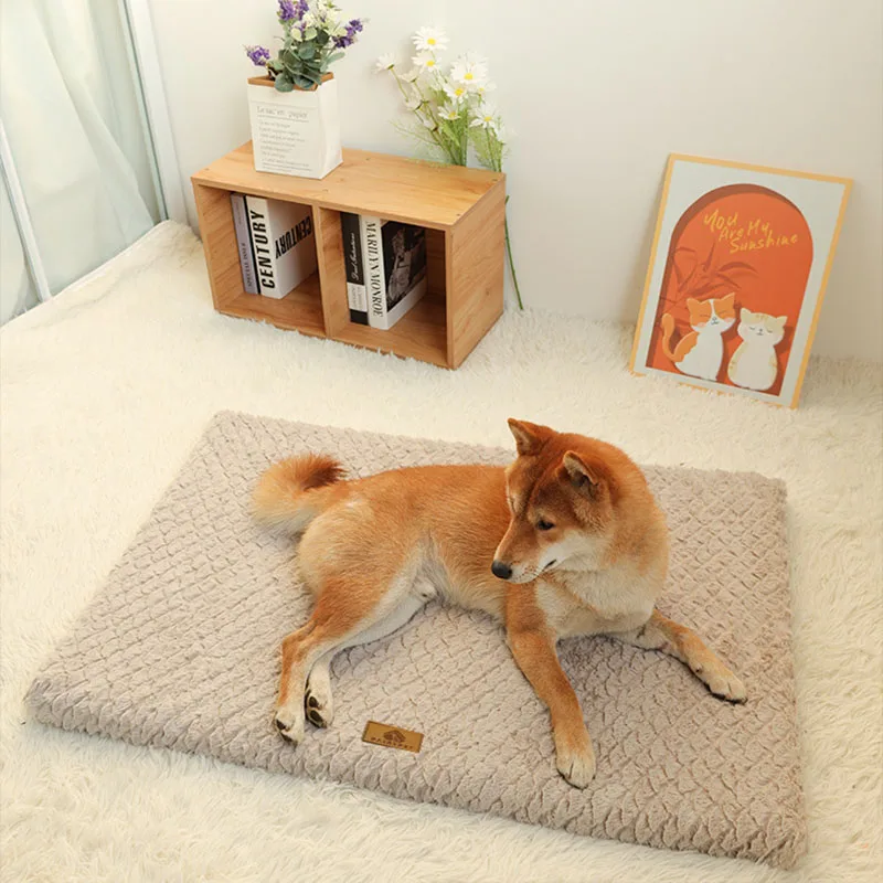 S M L Xl 2xl Dog Sleeping Mat High Elasticity Square Plush Pet Matress Comfortable Dog Bed For Small Medium Large Dogs