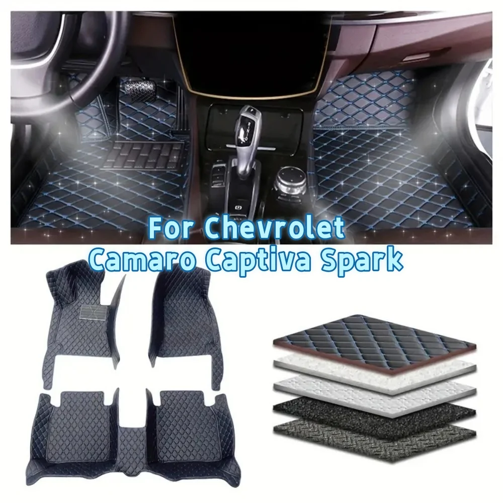 Custom Car Floor Mat For Chevrolet Camaro 2016-2022 Captiva 2012-2017 Spark 2004-2012 Car Interior Details Non-slip Auto Carpet