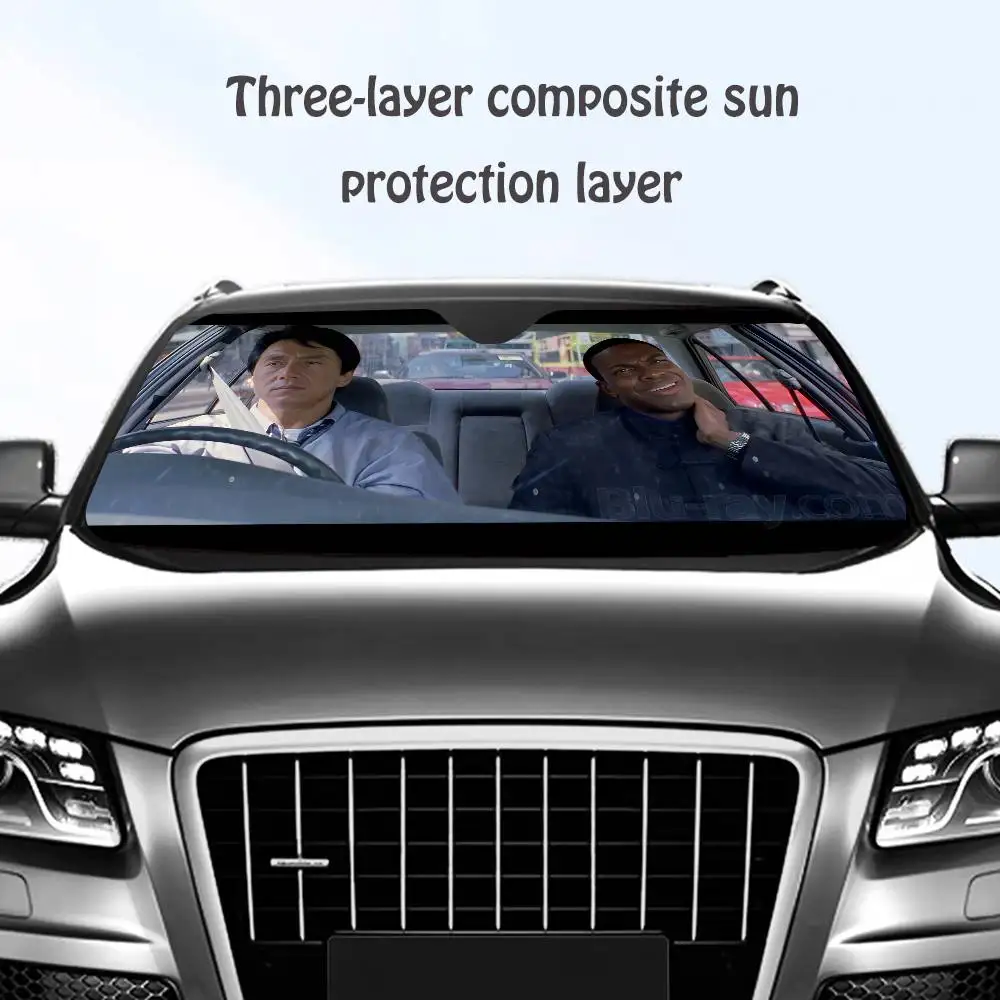

R-Rush Hour Driving Car Солнцезащитный козырек на лобовое стекло Солнцезащитный козырек Персонализированный блок с изображением УФ-лучей Защитный козырек