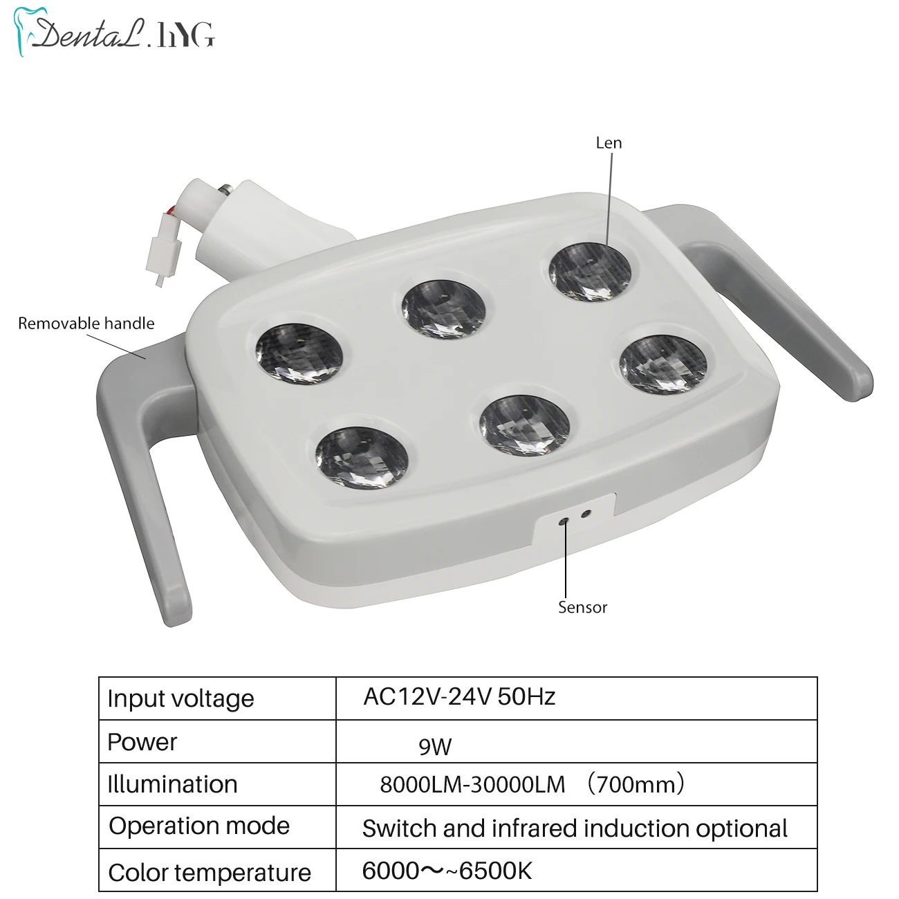 6led dental lâmpada led luz oral para odontologia operação luz cadeira indutivo infravermelho spotlight oral care dentes ferramenta de clareamento