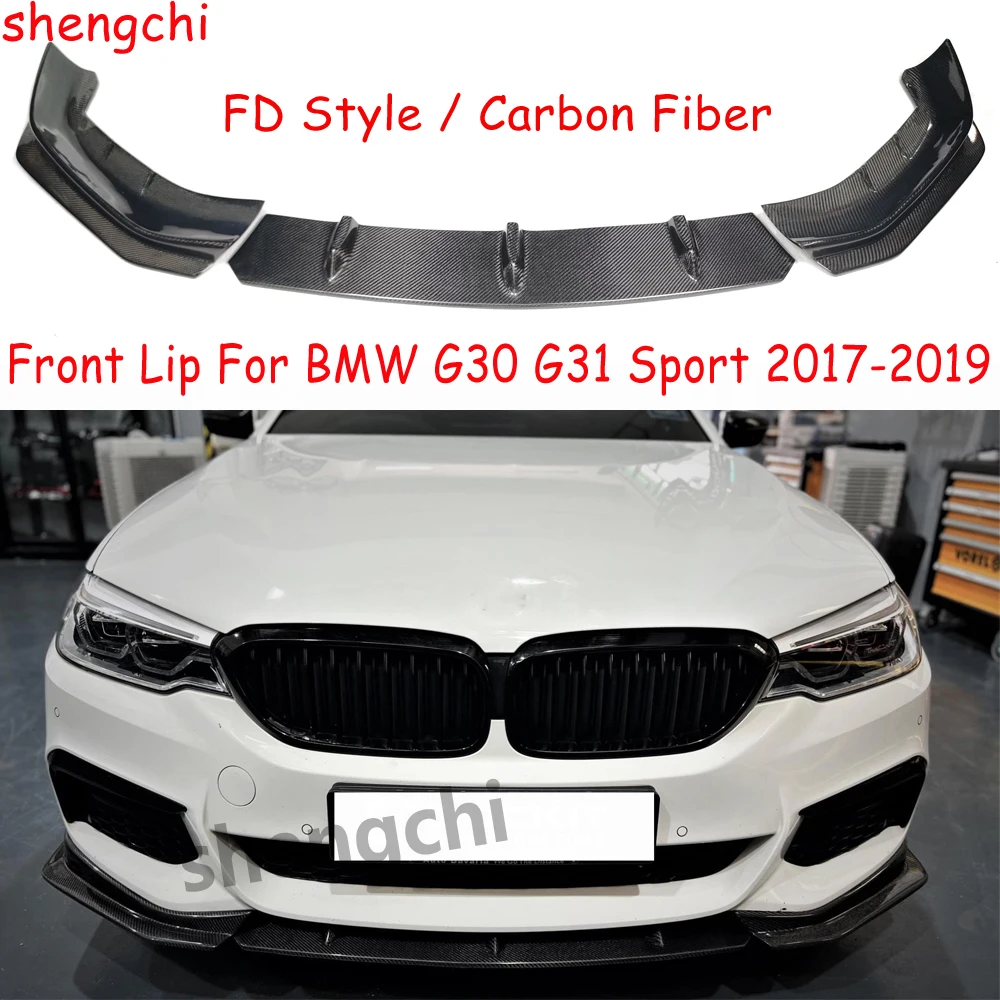 G30 G31 Pre-Lci FD Style Carbon Fiber Front Bumper Lip For BMW 5 Series G30 G31 M Sport Front Bumper Lip Splitter 2017 2018 2019