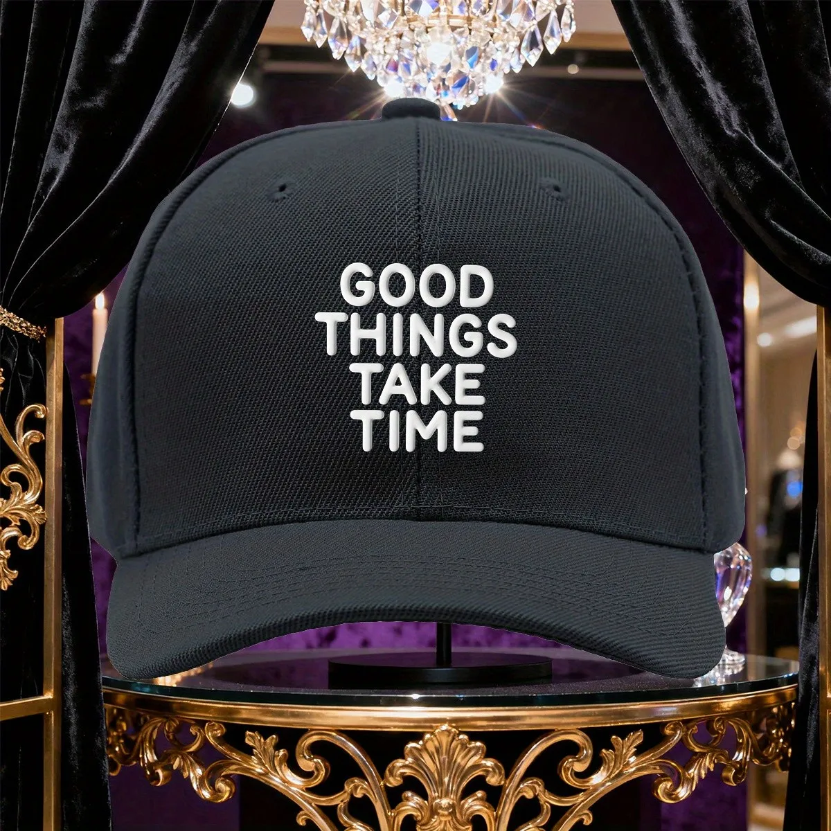 Good Things Take Time Baseball Cap Unisex Adjustable Polyester Casual Fashion Hat