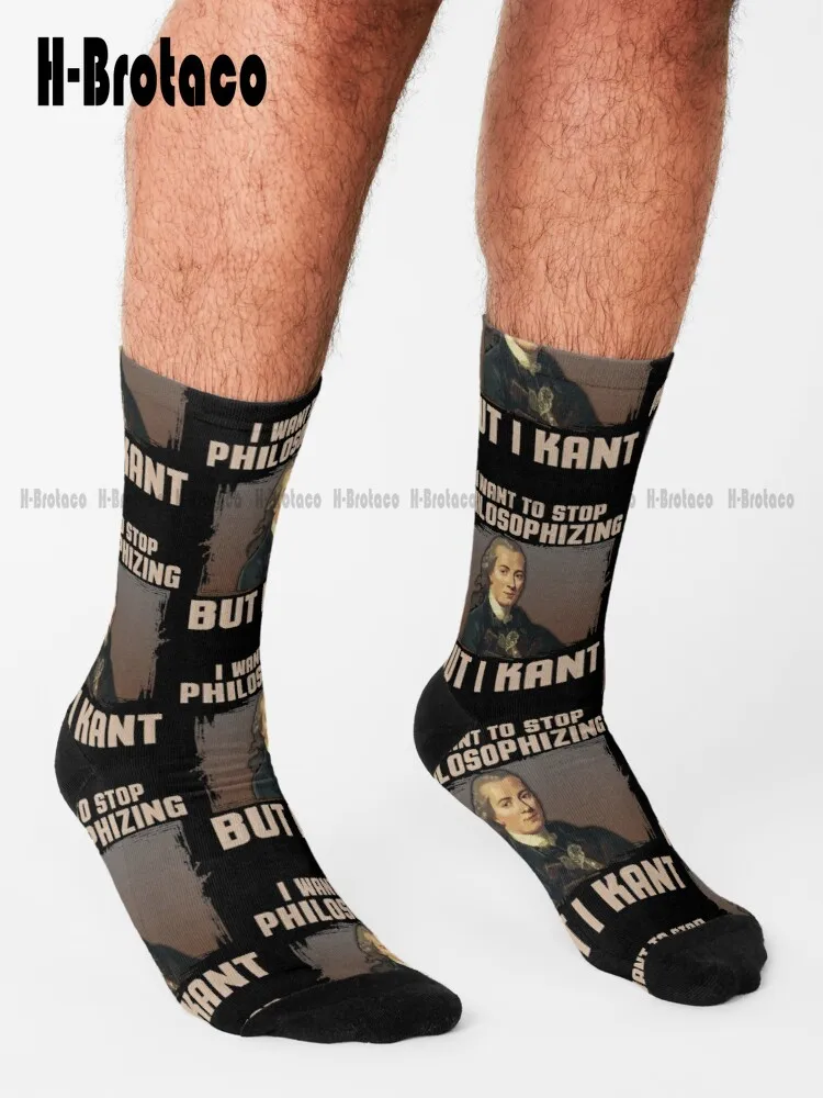 But I Kant Stop Philosophizing Socks Volleyball Socks Custom Gift Cartoon Teen Youth Socks 360° Digital Print Casual Colorful