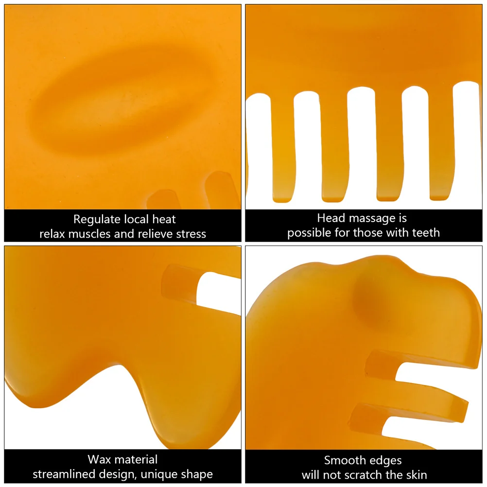 

2Pcs Head Therapy Comb Multifunctional Gua Sha Scraping Massager Natural Scalp Relaxation Arthritis Relief Gua Sha Scraping Comb