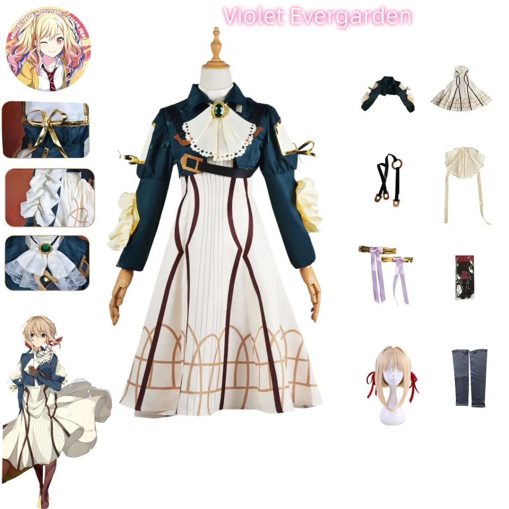 

Violet Evergarden Cosplay Dress Anime Violet Evergarden Cosplay Costume Dress Outfit Wig Halloweens Costumes for Women Girls