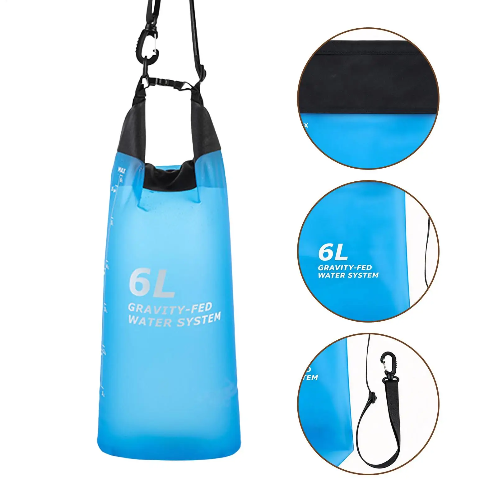 6L Backpacking Water Filter Filtration Purification Bag Portable Camping Water Filter For Outdoor Hiking Travel Emergency