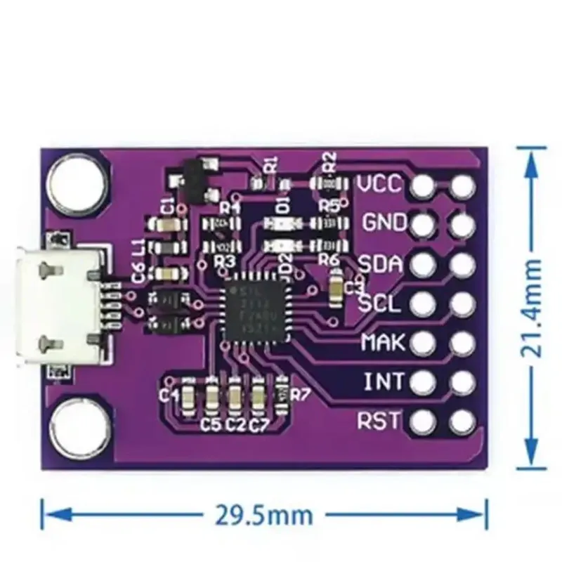 1 Stuks-10 Stuks Cp2112 Debug Board Usb Naar Smbus I2c Communicatie Module 2.0 Microusb 2112 Evaluatie Kit Voor Ccs811 Sensor Module