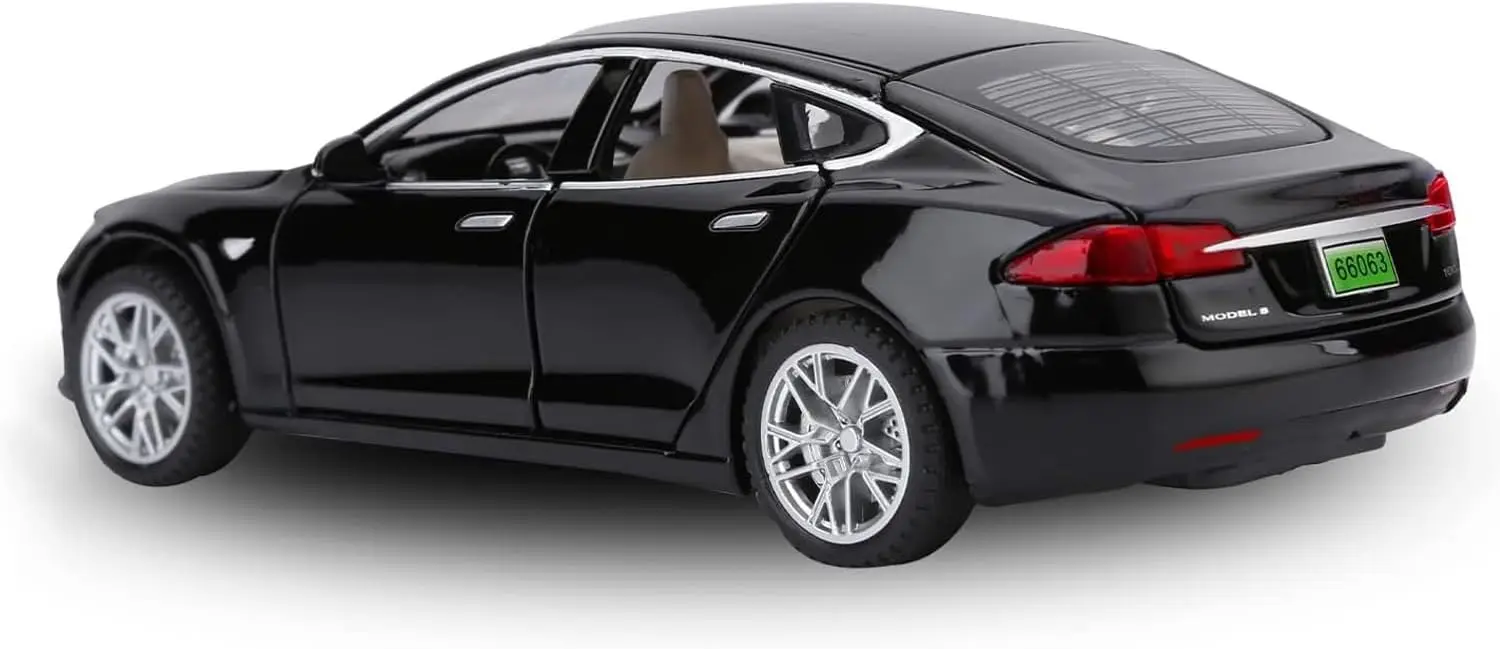 Toy Cars Model S Die Cast Metal Model Cars with Door Open Light and Sound Pull Back Car Toys for Boys and Girls