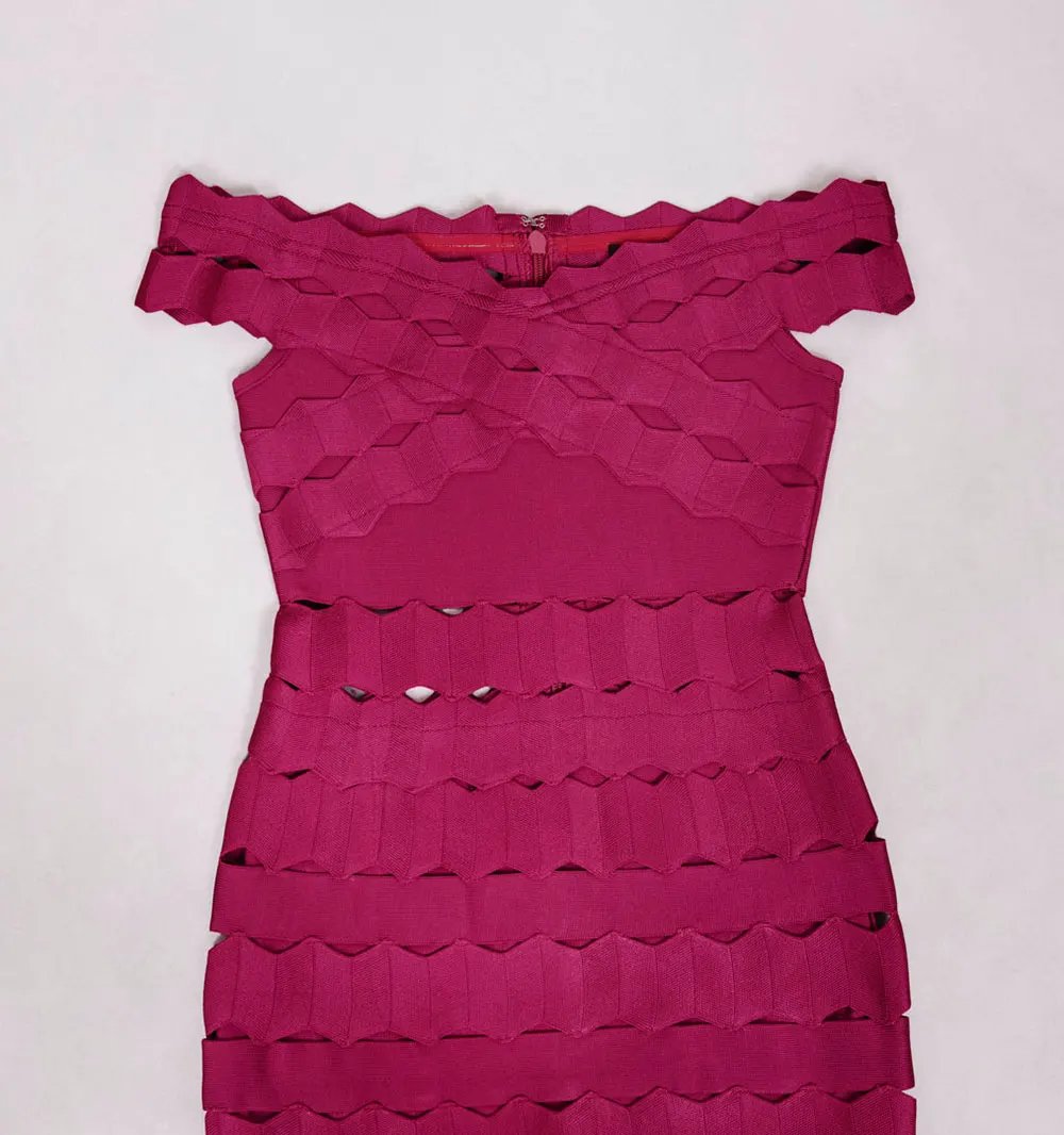 2025 primavera Sexy mujer diseño de corte hueco vendaje vestido con un cuello hombros ceñido al cuerpo vestido Midi sin espalda Vestidos de fiesta para discoteca