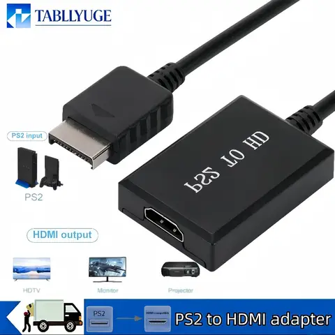 PS2 to HDMI Converter Adapter With HDMI Cable 480i 480P 576i For Sony PS2 Game Console Audio Video Adapter For HDTV Monitor