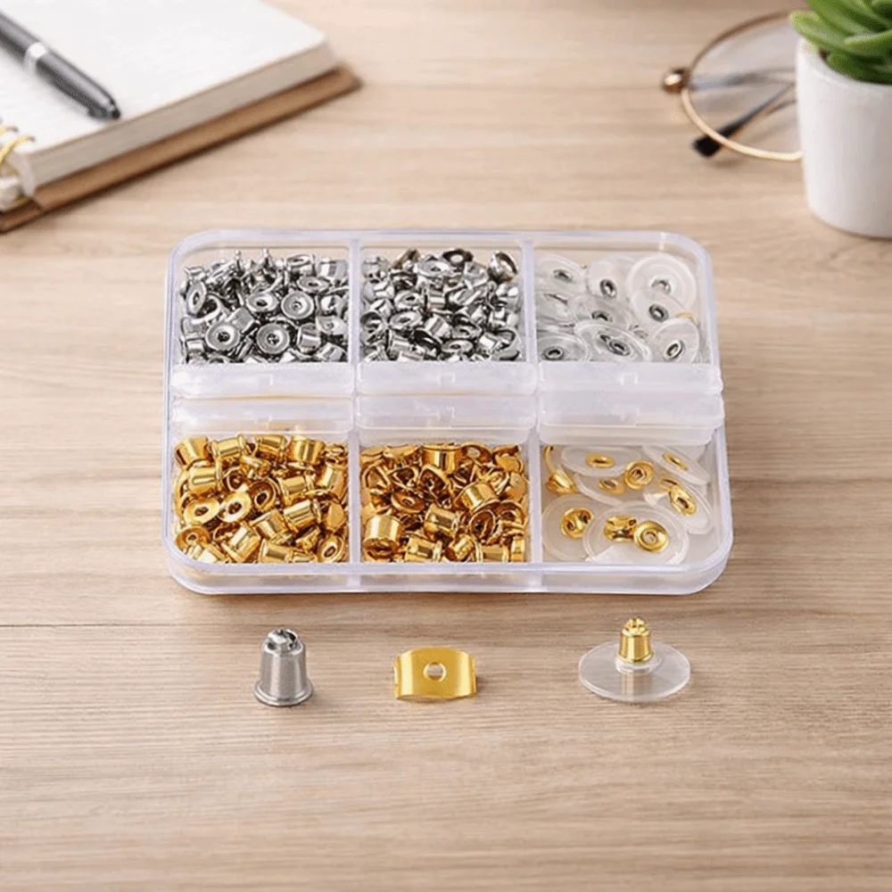Transparent Ear Plug Set Soft Silicone Clear Earring Safety Back 6 Styles Rubber Material Ear Blockage Set Cross-Border