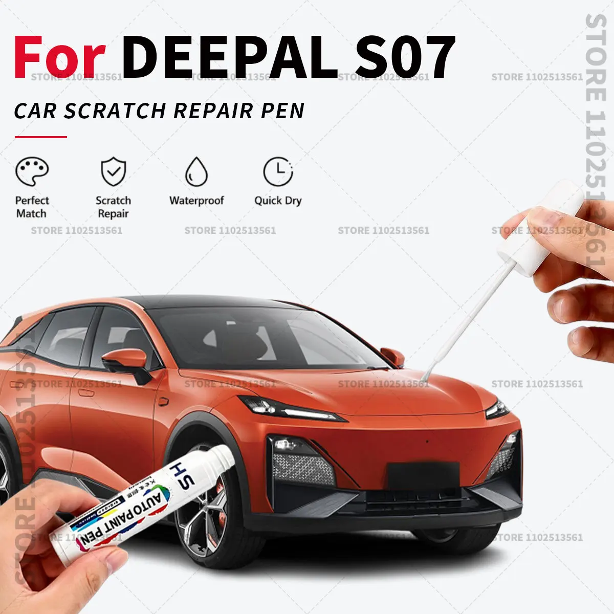 Car Touch Up Paint Pen Quick Repair Scratch Remover Auto Paint Brush Easy Application For DEEPAL S07 White Blue Black Yellow