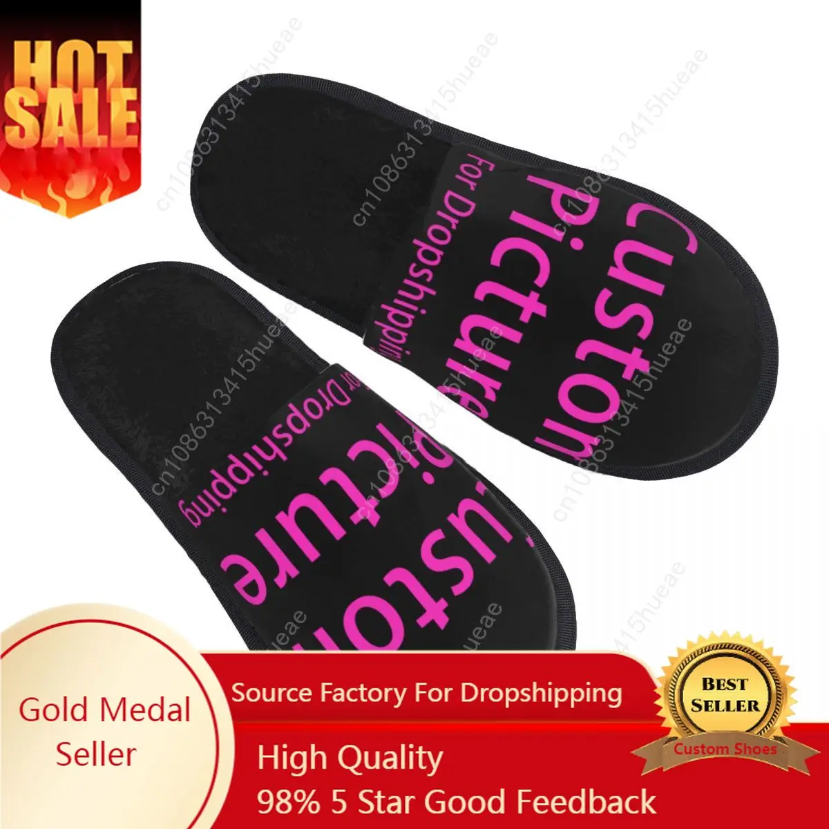 

Personalized Custom Photo Logo Comfort Scuff Memory Foam Slippers Women Customized DIY Print Hotel House Shoes