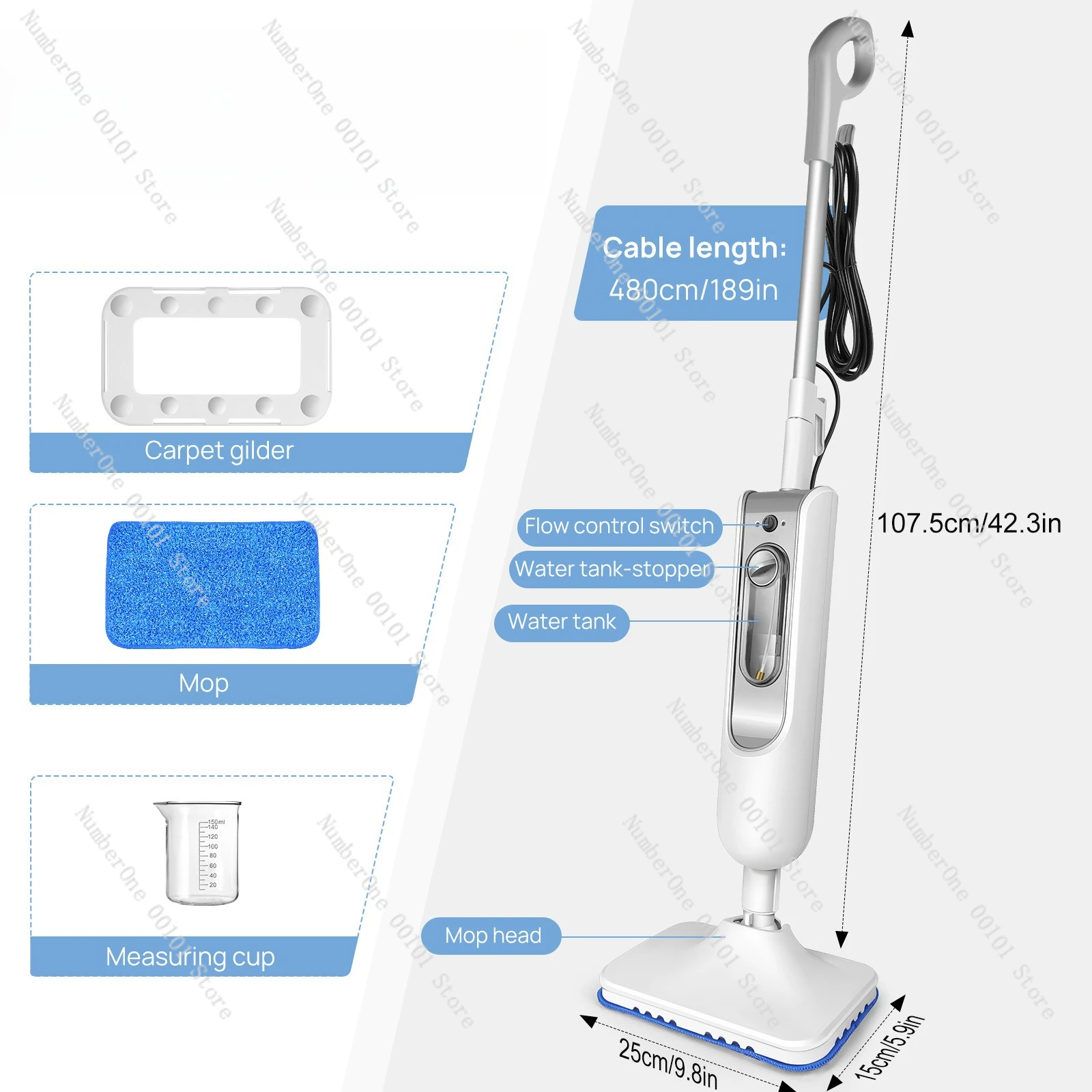 

Бытовая высокотемпературная паровая швабра. Электрический портативный бытовой очиститель распыления воды со всасыванием и перетаскиванием.