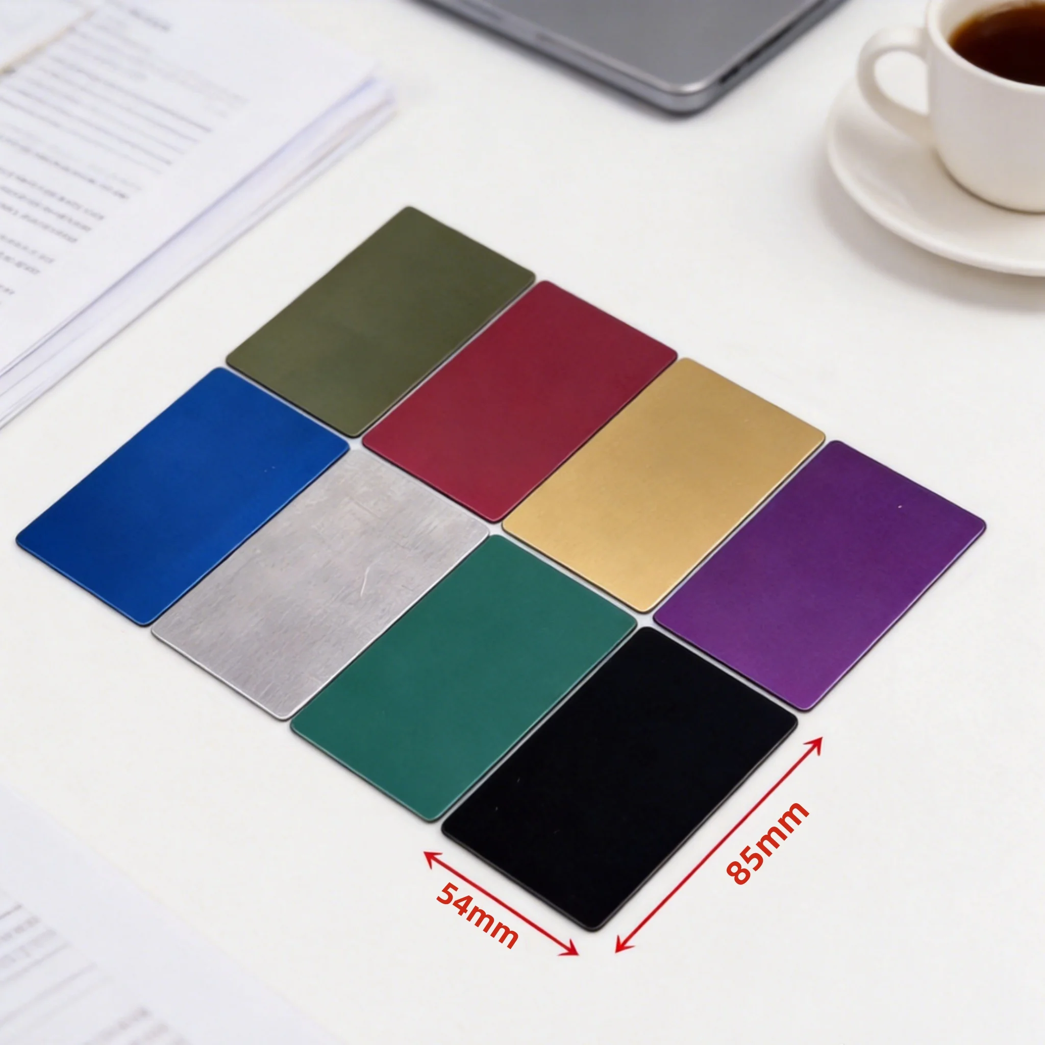 10Pcs 0.8mm Colored Anodized Blank Aluminum Cards Laser Marking DIY Blanks For Custom Business Name Card