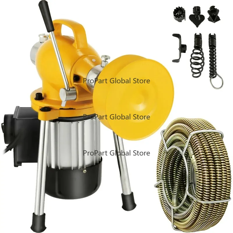 400W Drain Cleaner Machine 20m X 16mm Drain Auger Sectional Cleaning Tool HX-75 for Home Plumbing