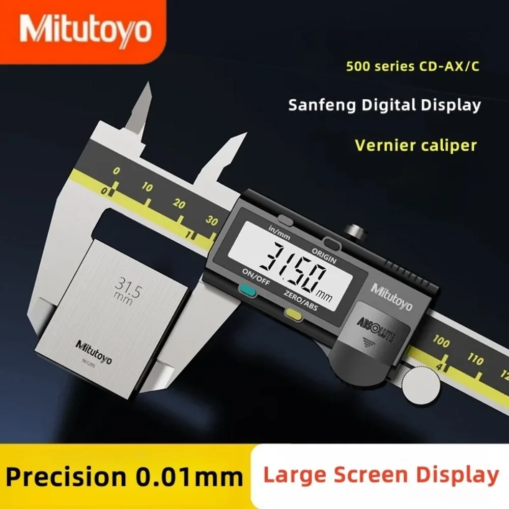 

Mitutoyo LCD Digital 0.01mm High-precision Stainless Steel Vernier Caliper Wear Resistant 150/200/300mm Measuring Tool