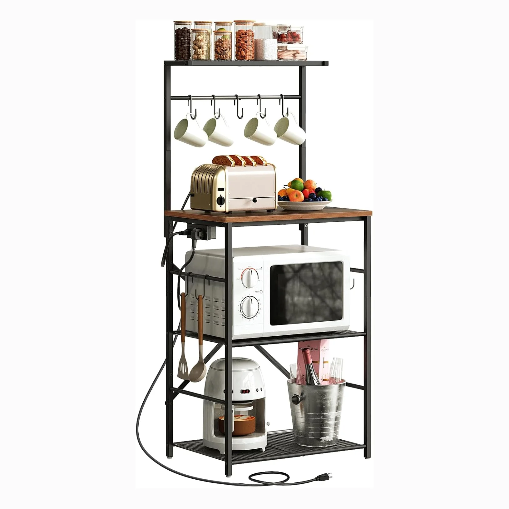 

Heavy Duty Stainless Steel Kitchen Shelves with Anti slip Pad Hooks Expandable Cutlery Cabinet Suitable for Small Spaces