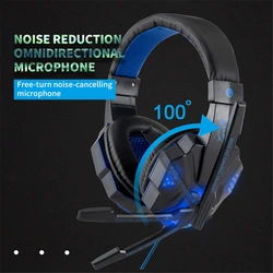 Professional Wired Gaming Headphones HIFI Stereo Sound Headsets with Mic LED light for Computer PC PS4 PS5 Xbox Gamer headset