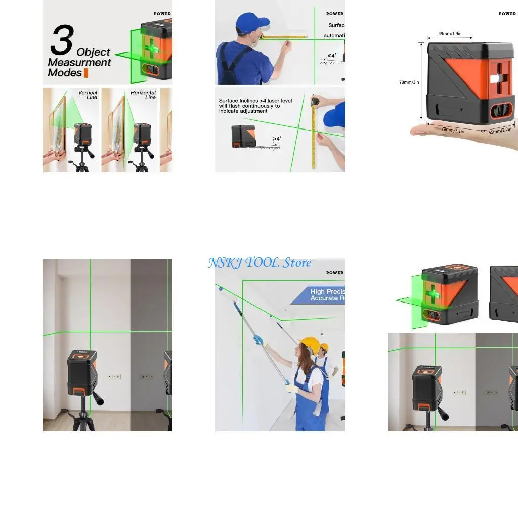 

L8RC Multi-use Levelling Tiling Floor Tool Horizontal Vertical Cross-Line