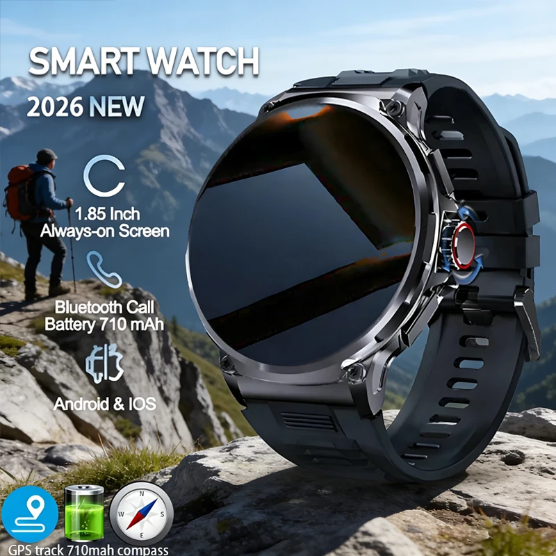 Hot Men Smart Watch 710mAh Outdoor Adventure Sports Watches Multi-Sports Fitness Track Clock Holiday Gift BT Call SmartWatch Men