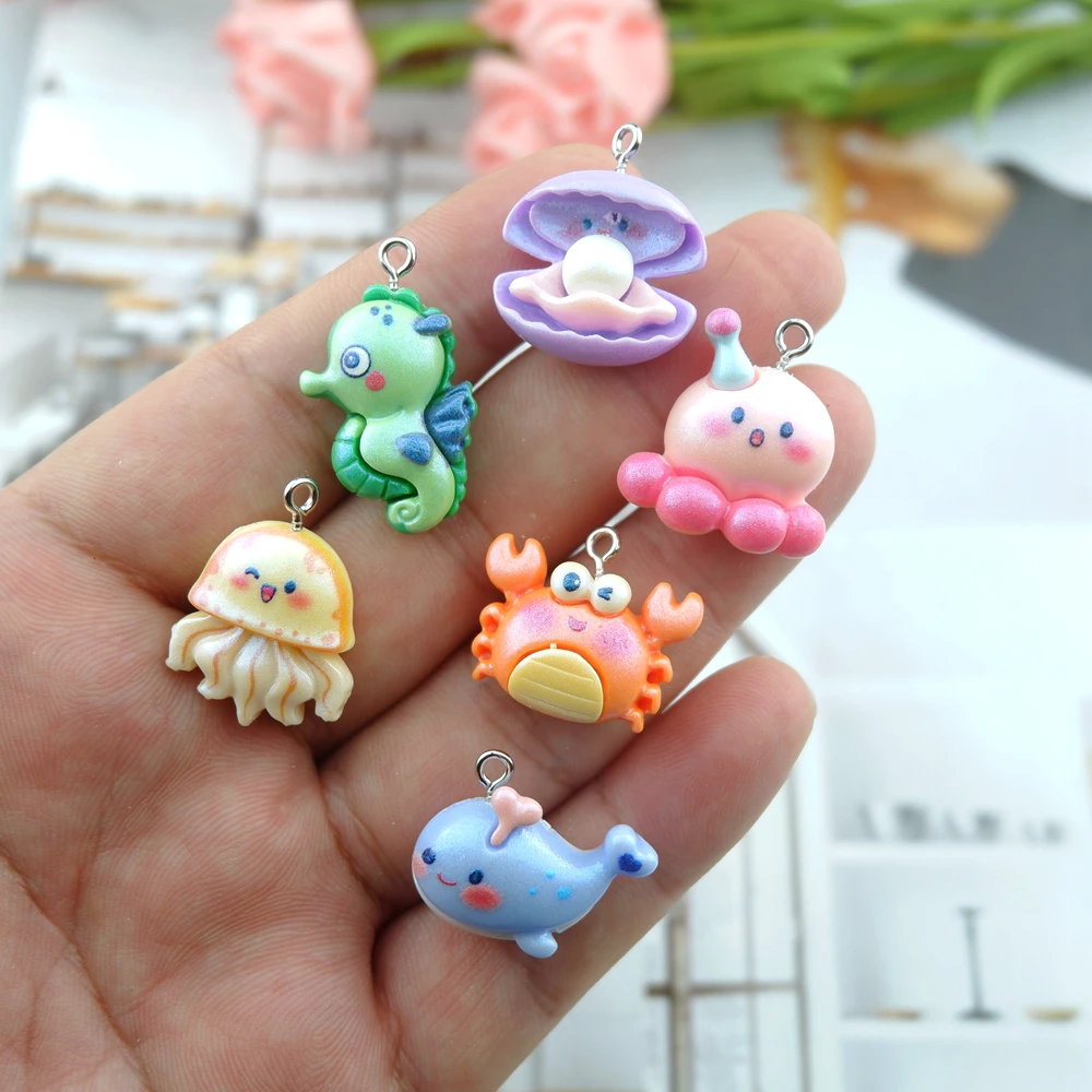 Crab Seahorse Octopus Charms for Jewelry Making Diy Earring Bracelet Pendant Accessories Findings Phone Making Bulk Wholesale