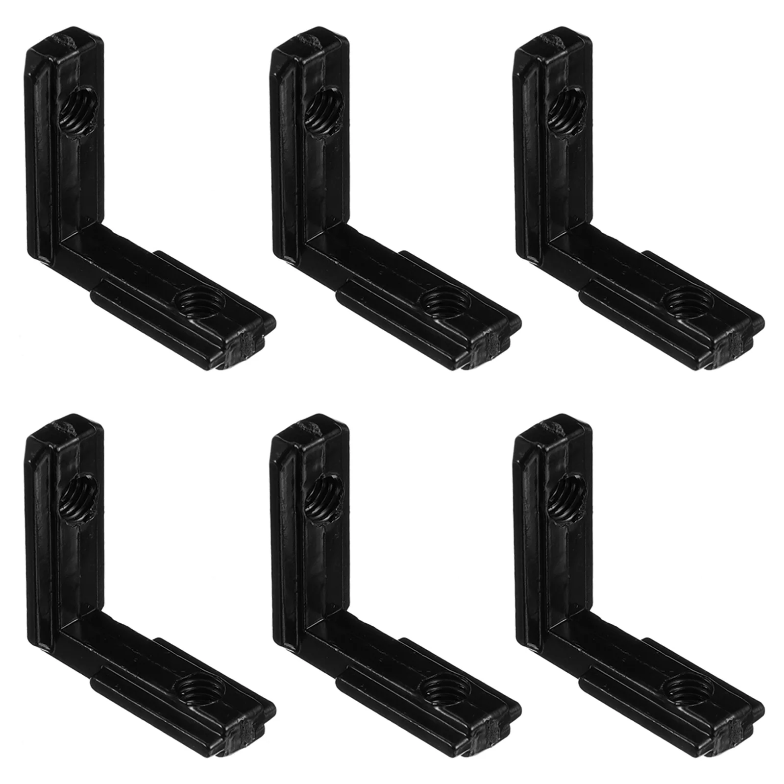 

6 Pcs Aluminum Profile Connecting Parts Black Color 2020 Series Extrusion Fittings for CNC Routers 3D Printers Fish Tanks