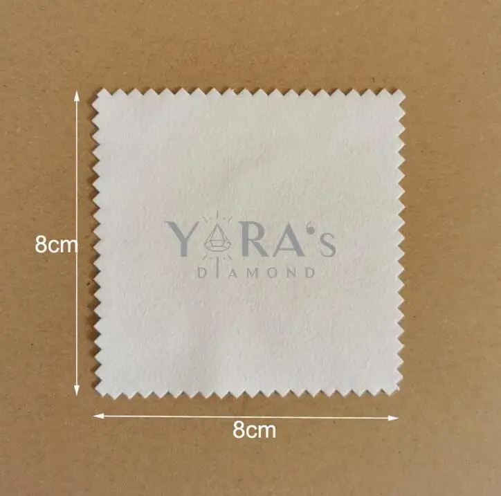 500 PCS Custom Logo 8x8cm White Jewelry Polishing Cloth Printed With Silver Logo Individually Wrapped