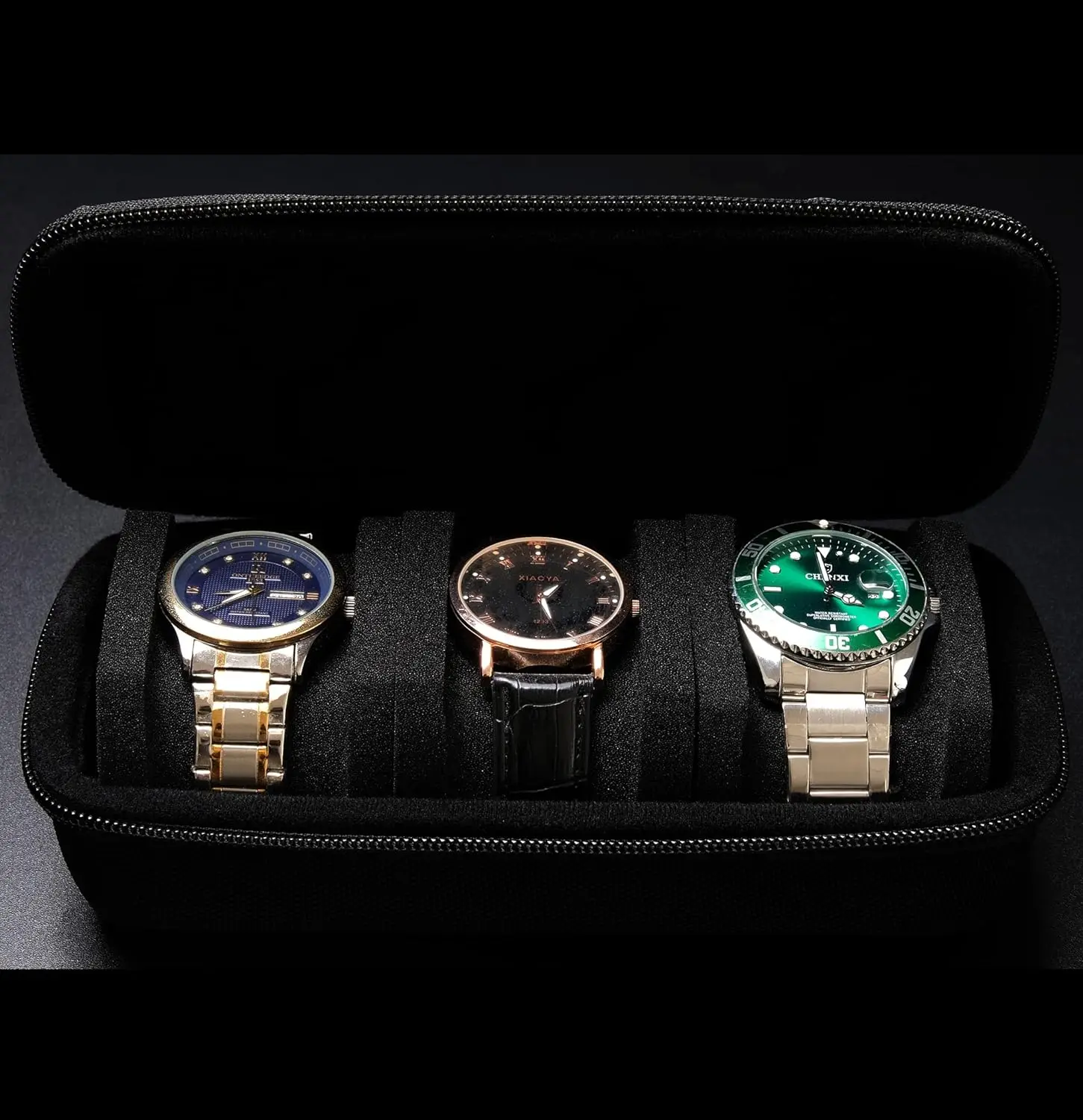 3 Slots Watch Organizer Box Carrying Case Travel Storage Box EVA Watch Protector Portable Jewelry Exquisite Box for Wristwatches