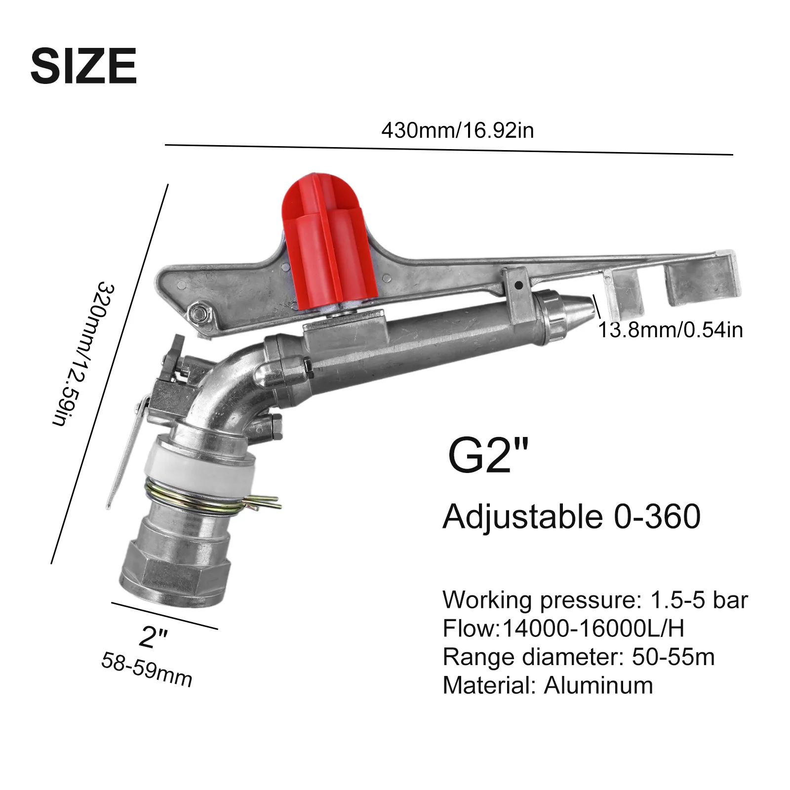 

Reliable 2 Inch Agriculture Sprinkler for Garden Watering Featuring For 360 Degree Coverage and Sturdy Zinc Alloy Build