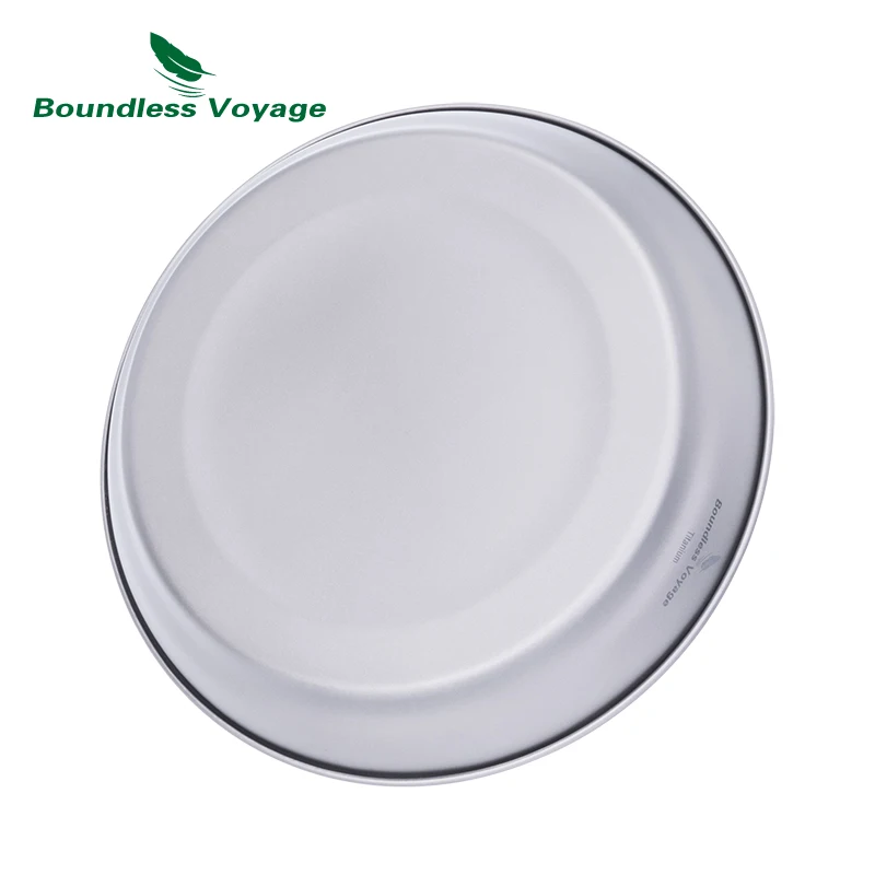 Boundless Voyage Titanium Plates Bowls Dinner Set Outdoor Camping Travel Dishes Lightweight Metal Tableware Kitchen Dinnerware