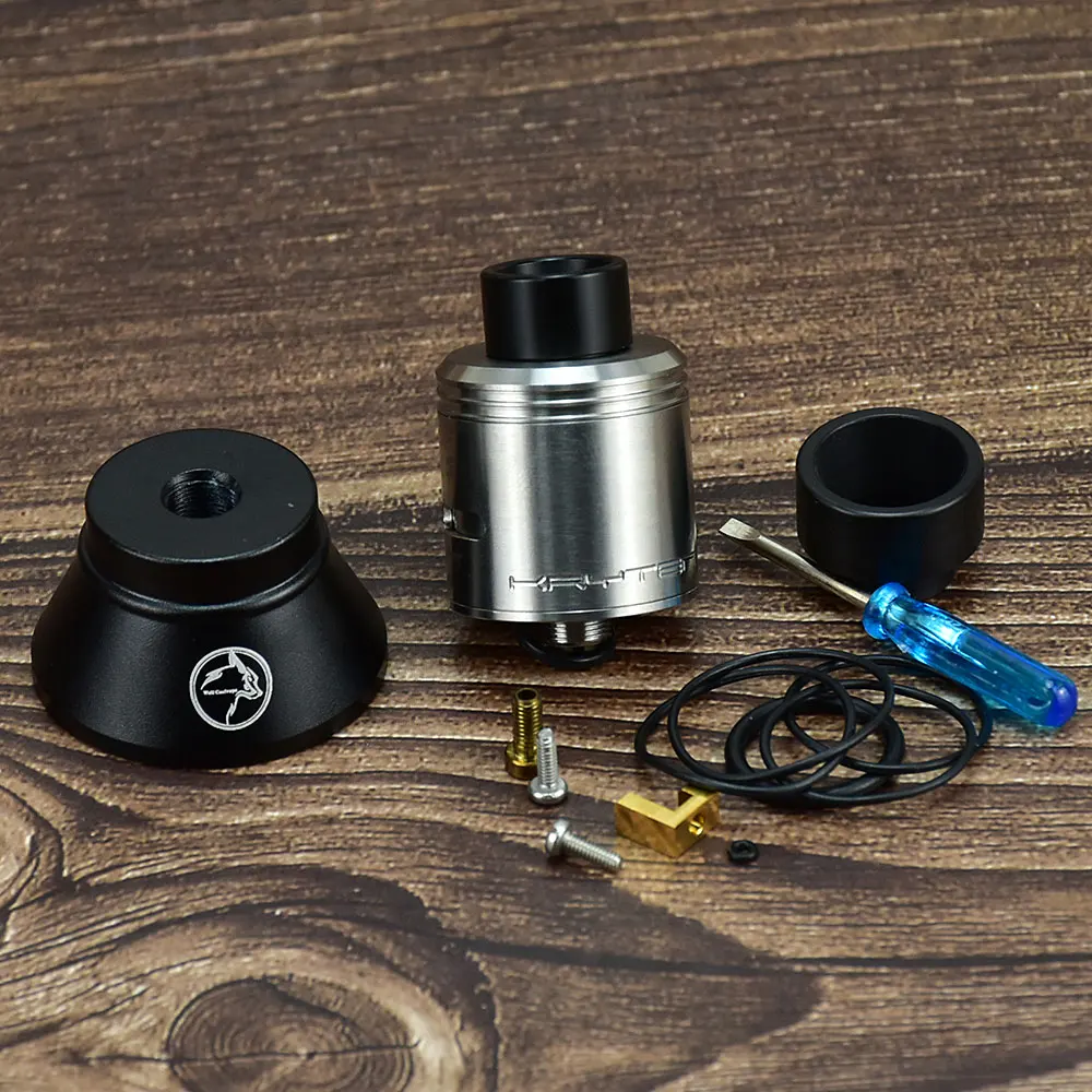 Wolfcoolvape Psyclone Kryten 24mm Dual Coil RDA with Squonk Pin MTL Vape Tank Rebuildable Drip Atomizer for Mods