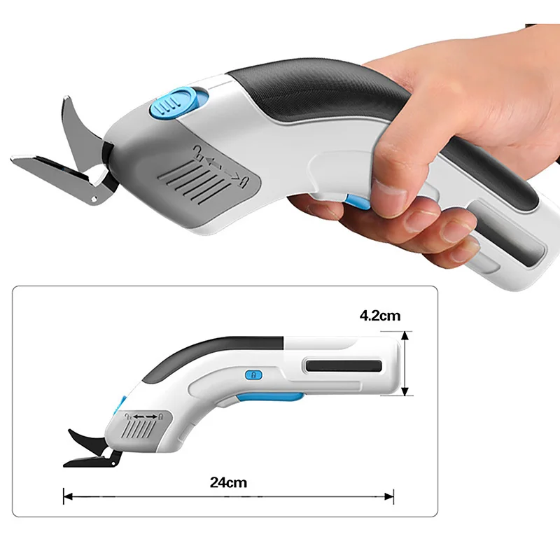 

White Electric Scissors Lithium Battery Handheld Cloth Cutting Shears USB Charging Household Mini Cutting Machine Power Tools