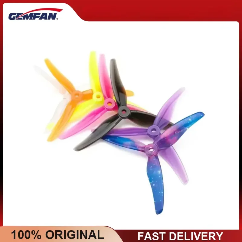 Gemfan Hurricane 51433 5.1x3.5x3 PC 3-Blade Propeller 2Pairs for FPV Freestyle RC Quadcopter Drone