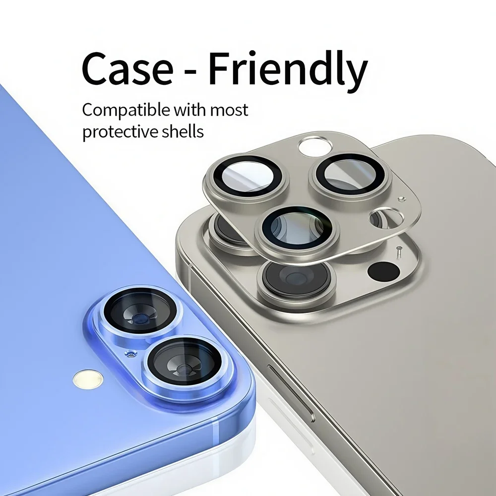 金属カメラガラス Iphone 16 プラス金属カメラ合金リングプロテクターバックカバー Iphone 16Plus 16 + カメラレンズアクセサリー