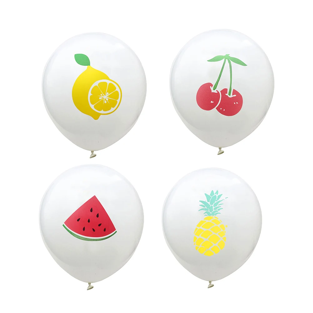 

40pcs Fruit Balloon Set Latex Decor Party Gathering Lemon Pineapple Melon Cherry Safe Printed Wall Ceiling Background