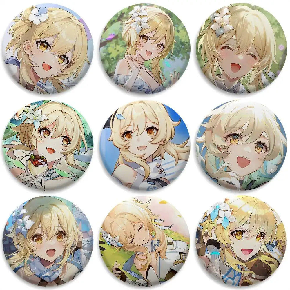 

Lumine Genshin Impact Badges Round Exquisite Badge Brooches Creative Pins For Clothes Hat Backpack Gift Accessories