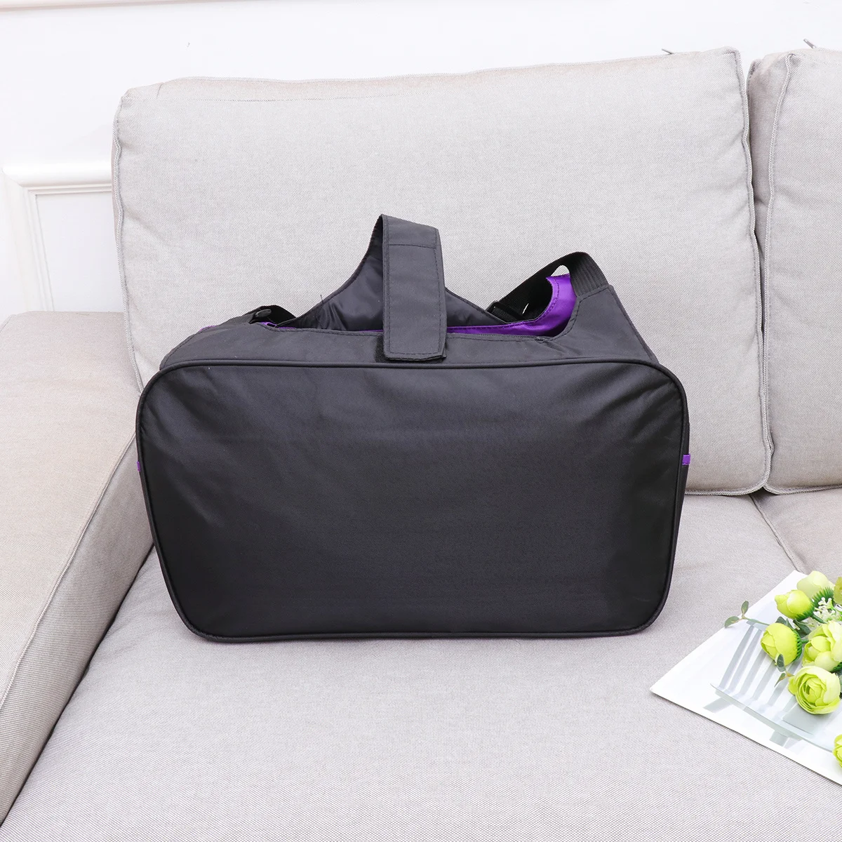 

Large Capacity Purple Yoga Bag Removable Shoulder Straps Travel Handbag Portable Lightweight Gym Hiking Camping Mat Carrier