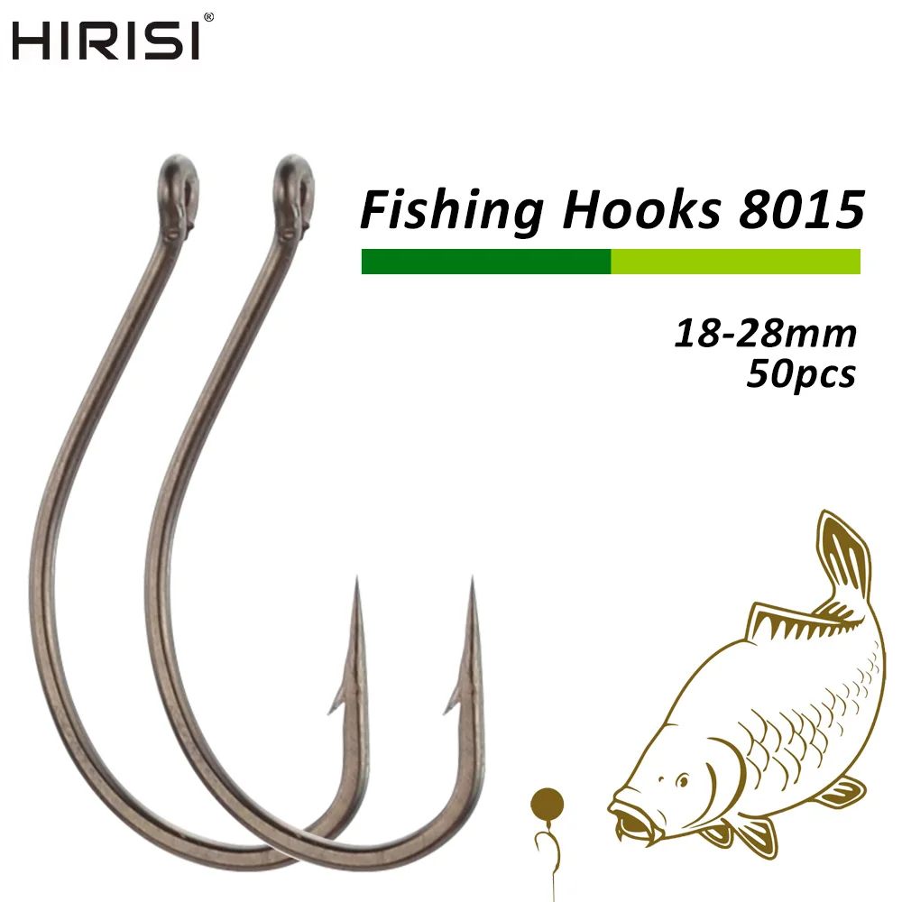 

50pcs / Box Coated High Carbon Steel Barbed hooks Carp Fishing Hooks Pack Tackle Accessories High Quality 8015