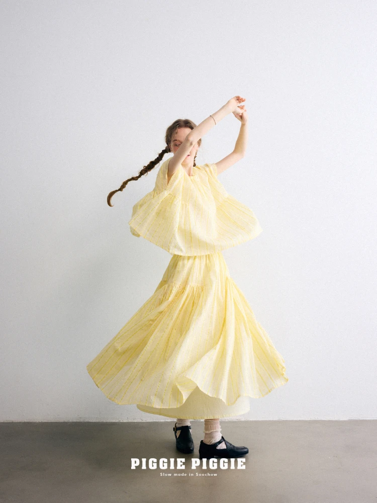 

PIGGIE PIGGIE Color Woven Silk Cotton Lightweight Sleeveless Shirt Half Skirt PC0073 Breathable Comfortable Women's ...