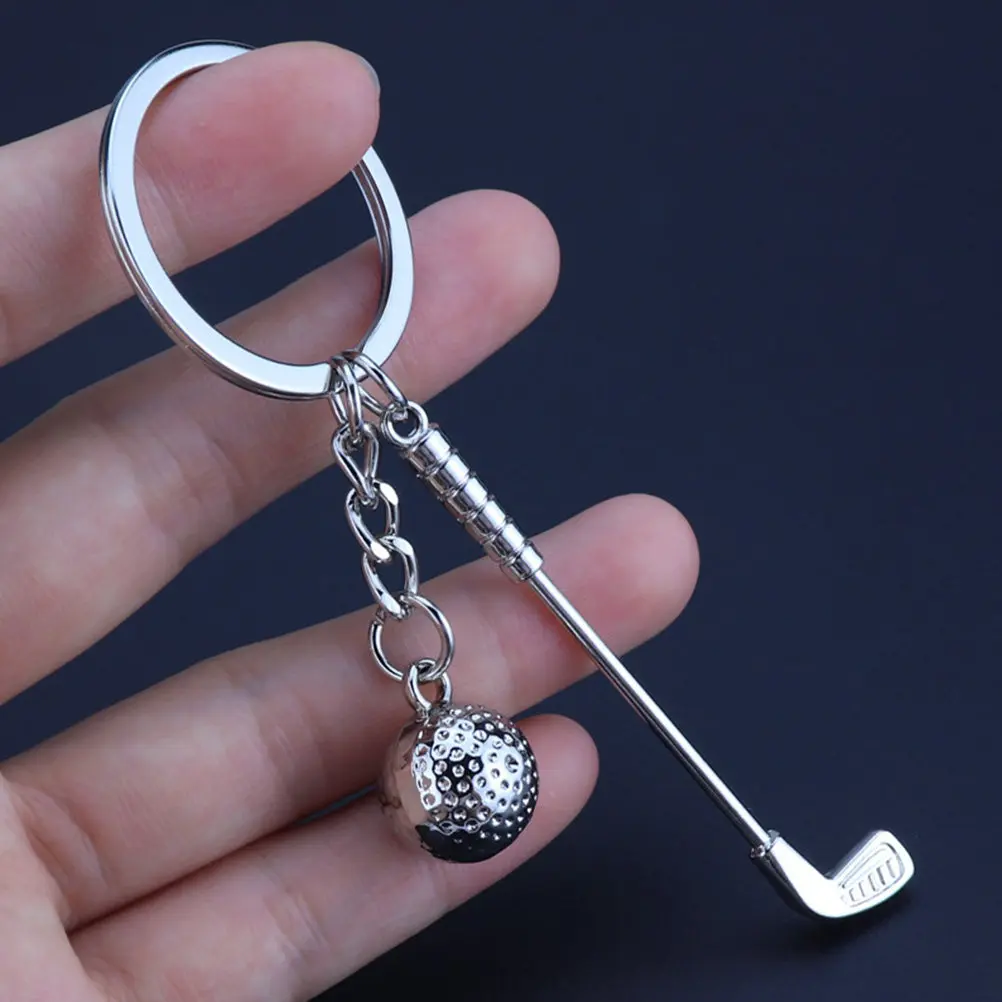 

3Pcs Golf Ball Keychain Lightweight Sturdy Metal Key Ring Smooth Surface Not Hurt Hands Sports Themed Hanging Decor for Keys