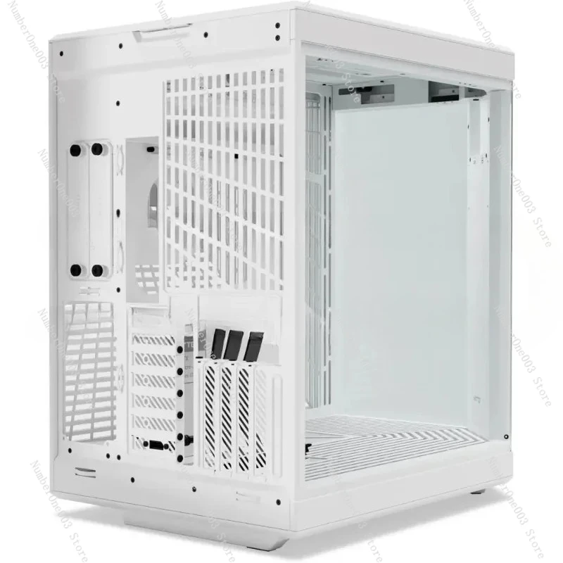 Y70 Touch Infinite Dual Chamber Mid Tower Modern Aesthetic Case With Integrated 2.5K LCD Touchscreen - Snow White