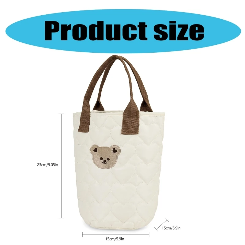 Bear Embroidery Diaper Bag Portable Storage Handbag for Easy Organization and Travel with Multi Pocket Designing 40JC